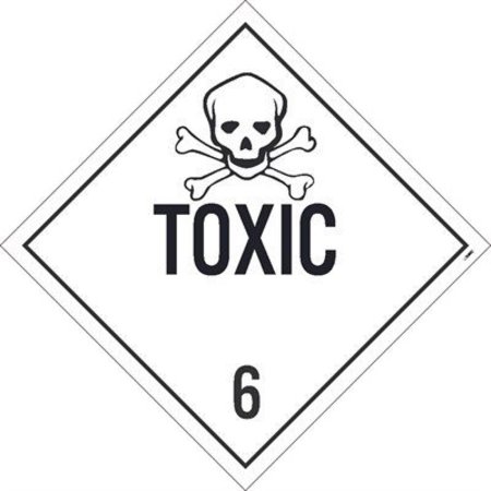 NMC Toxic 6 Dot Placard Sign, Pk10, Material: Adhesive Backed Vinyl DL87P10